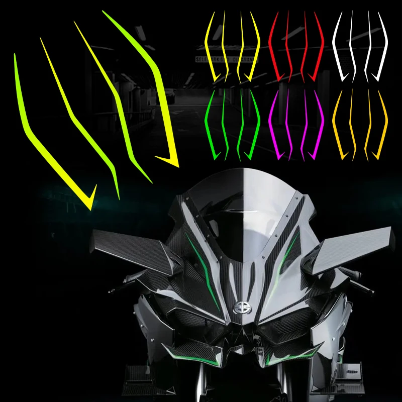 

Motorcycle Windscreen Fairing Stickers Reflective Motocross Headlight Helmet Oilproof Decals for Kawasaki Ninja NINJA400 H2 H2SX
