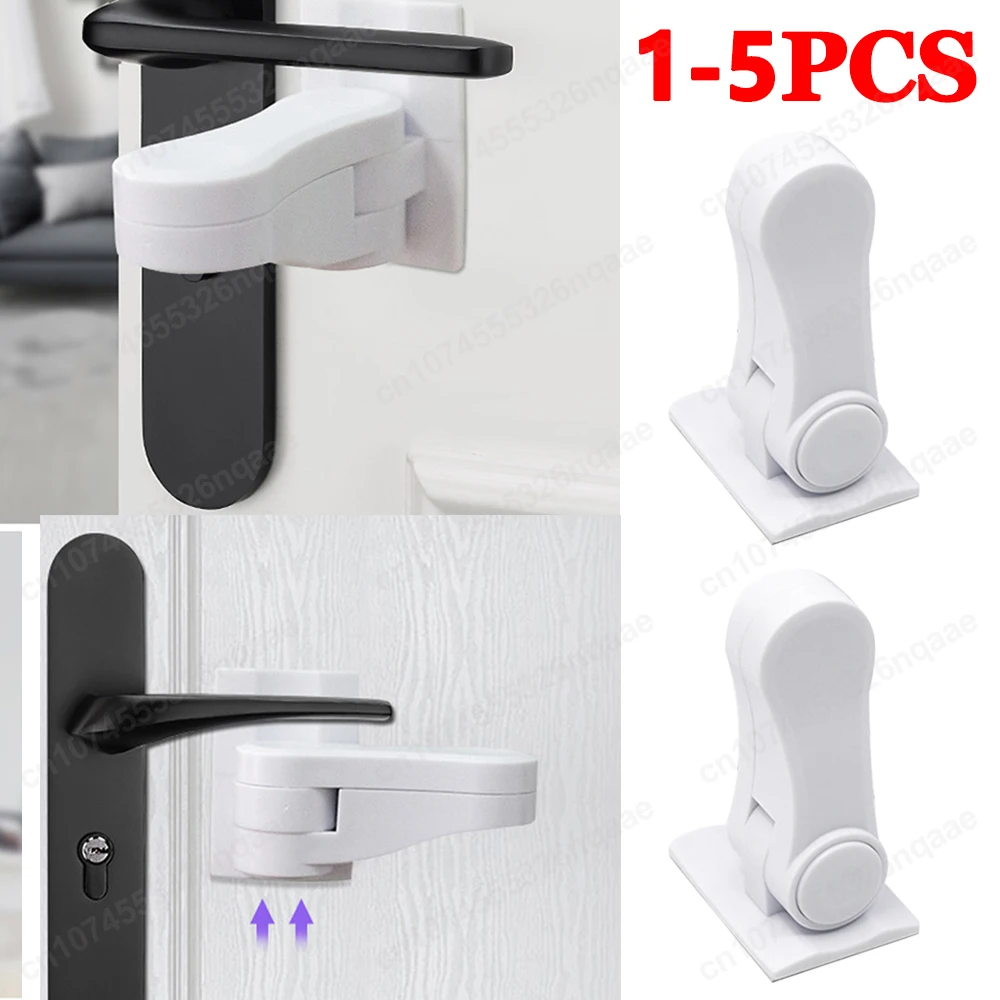 Universal Door Lever Lock Child Baby Safety Lock 180&deg; Rotation Self Adhesive Door Security Latch Window Handle 1-5PCS door latch door lock