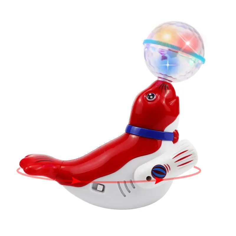 New Top Ball Sea Lion Dolphin Electric Popular Toys Children's Universal Rotating Light Music Projection Dancing Children's Toys