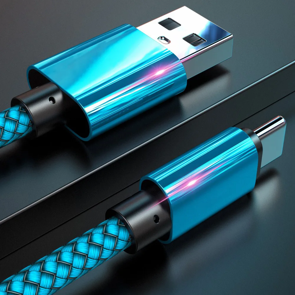 USB A 타입 C 충전 케이블 2.4A 고속 충전 나일론 데이터 케이블 2M 3M 아이폰 안드로이드 화웨이 삼성 타입C 충전기용