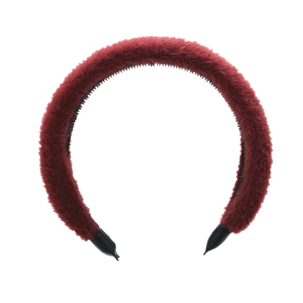  NEW WINTER FUZZY PUFF PLAIN HAIRBANDS