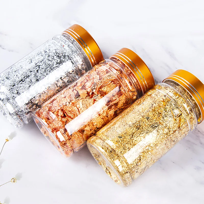 3/4/5/10g Shiny Gold Leaf Flakes Sequins Glitters Confetti for Painting  Arts Nail Art Foil Decorative Paper Resin Mold Fillings