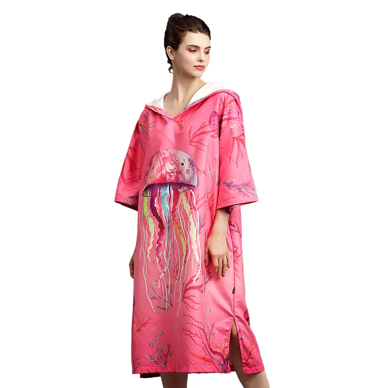 

Hiturbo Microfiber Beach Poncho Towel Antumn Leaves Robe Water Absorbent Quick Dry For Swimming Diving