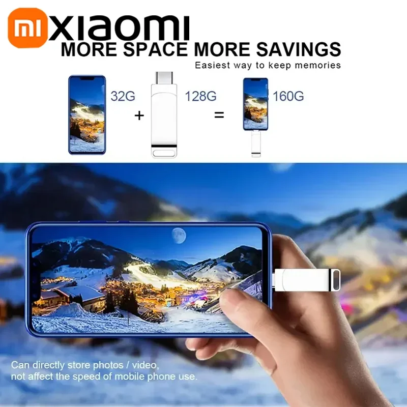 Xiaomi USB 3.2 Flash Drive Metal Pen Drive 16TB 8TB 4TB Waterproof Type-C For Computer Storage Devices