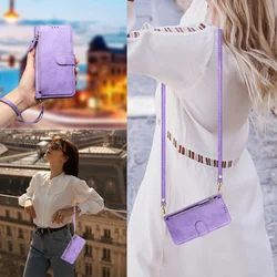 Luxury Leather Phone Case with Wireless Charging and Card Holder Wallet - Pixel 8 Pro (Purple)