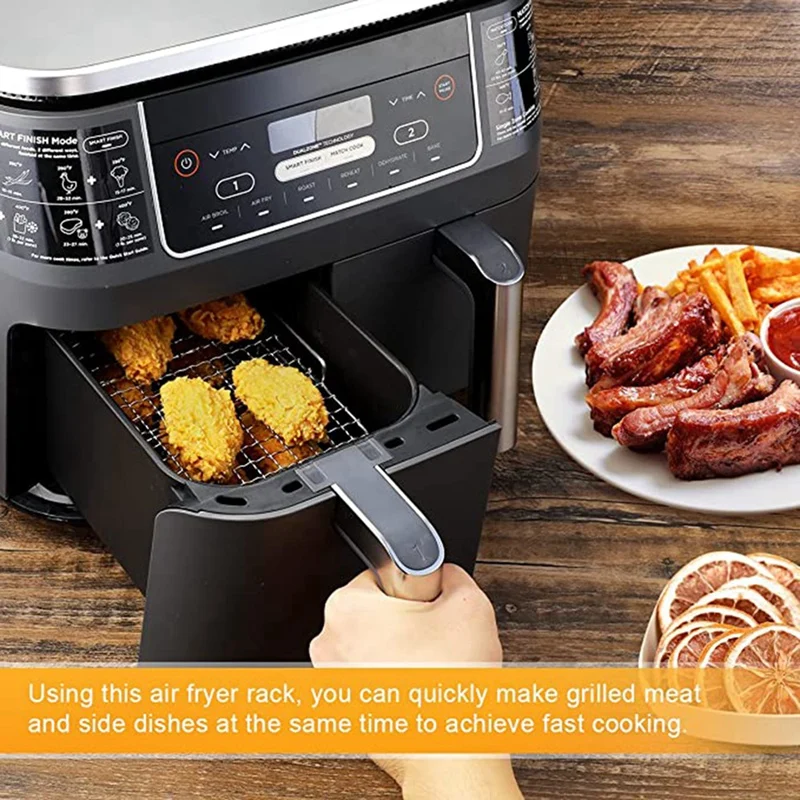 Air Fryer Accessories Air Fryer Rack for Ninja Dual Air Fryer 304 Stainless Steel Multi-Layer Dehydrator Rack Toast Accessories