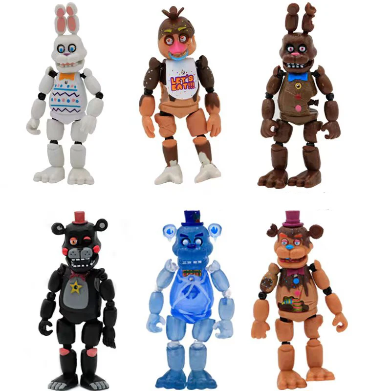 Fnaf Freddy Bonnie Action Figure Toys Golden Foxy Fazbear Five Night Plastic Model Collection Puntelli Regalo