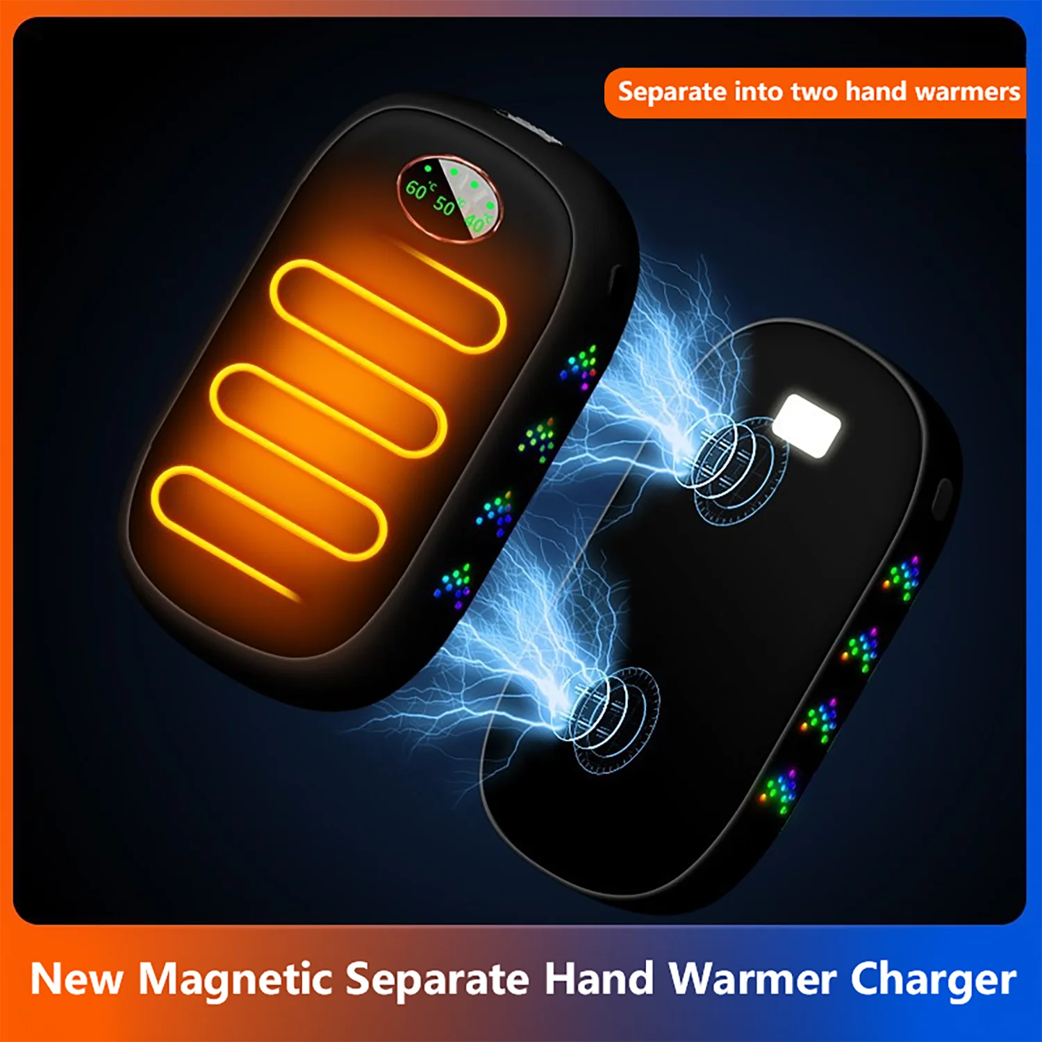 Hand Warmers Rechargeable 2 Pack Magnetic Electric Handwarmer 10000mAh 16 Hrs Warmth Pocket Heater for Women Men