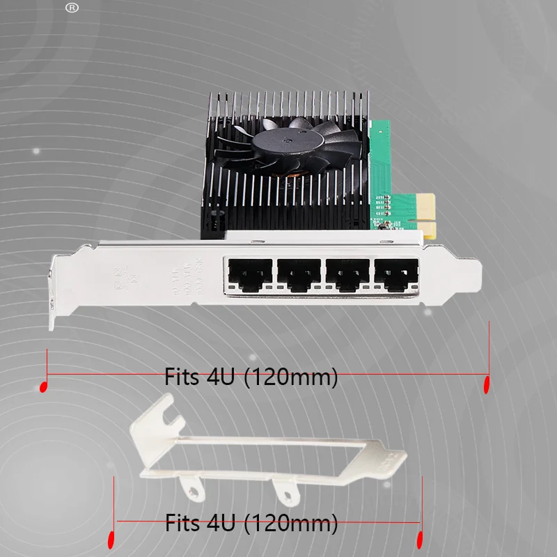 Intel I225-T4 쿼드 포트 2.5G PCIe 네트워크 카드용 - Lenovo& ESXi VE용 서버/NAS/데스크탑용 4x RJ45 2500Mbps 이더넷 어댑터