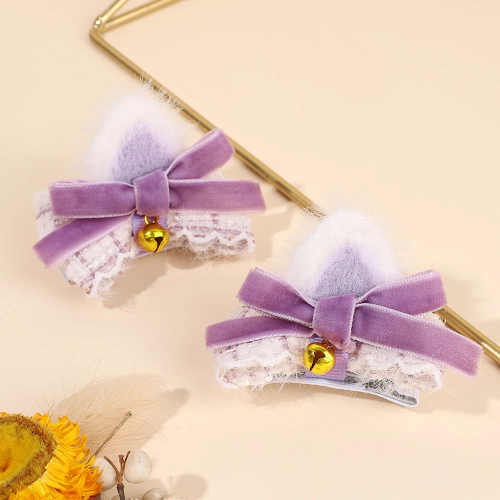 10Pcs Rabbit Ears Hair Clips Cute Cat Ear Hairpin Little Girl Kids Creative Cosplay Birthday Party Daily Accessories Headwear