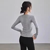 Yoga Clothes for Women, Sports Tops, Round Neck,, Seamless, Slim, Running Shirt Fitness Workout Long Sleeves Gym T shirt, Winter 2
