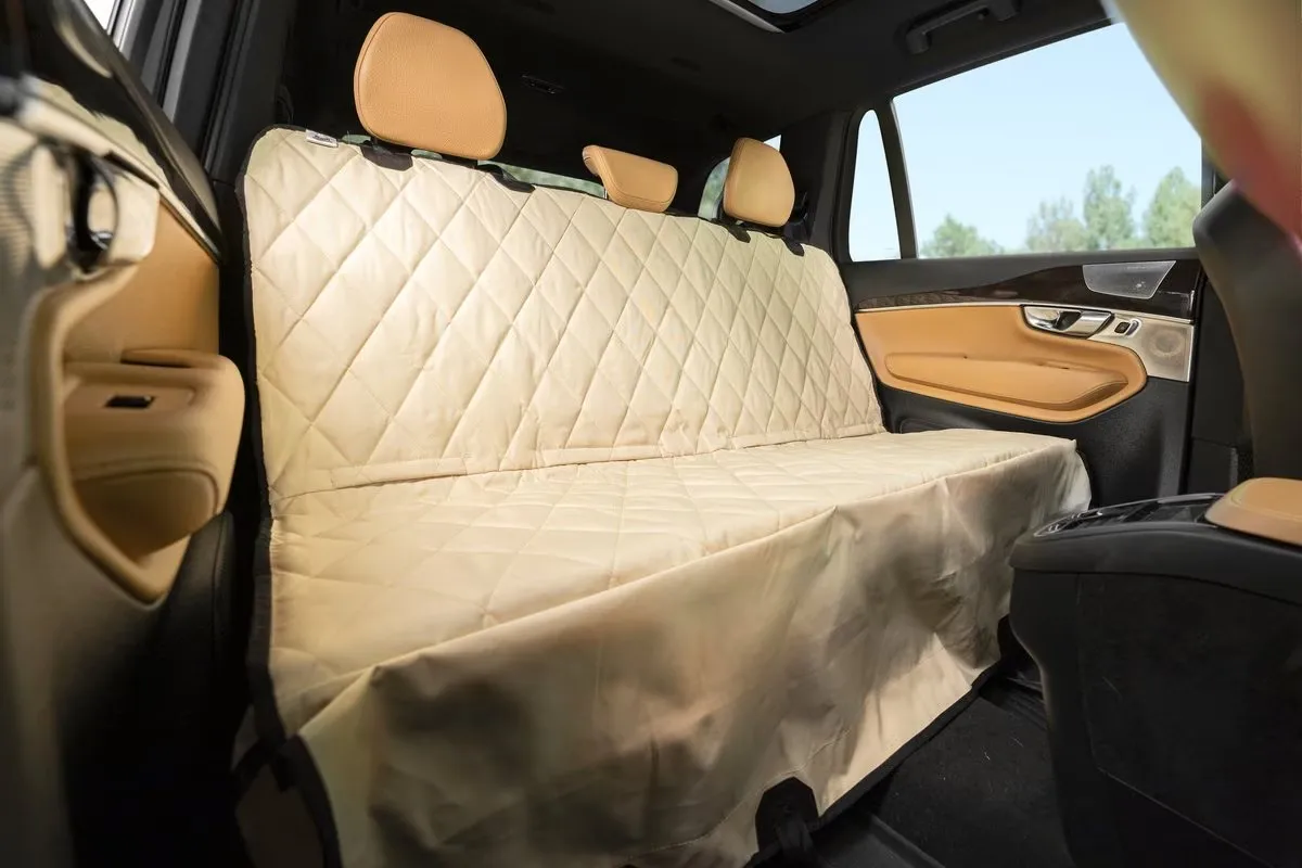 Luxury Beige Pet Dog Car Seat Cover for Back Waterproof Protector
