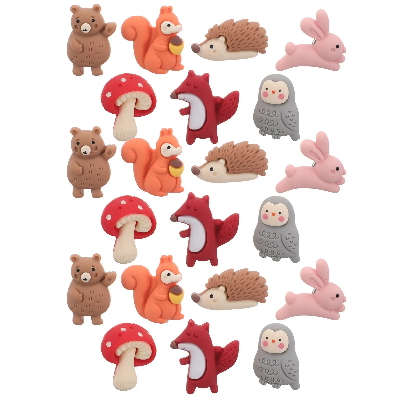 30개 레진 동물 모양 푸시핀, 코르크보드용 푸시핀, 게시판용 액자핀, 예술용 액자핀, 화이트보드 사진 걸이용 액자핀