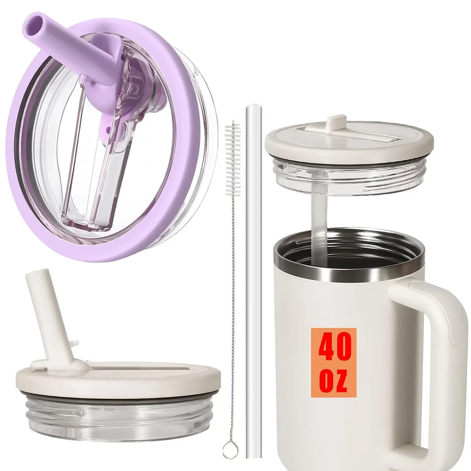 2 Pack 40 Oz Flip Straw Leak Proof Lid For Stanley H2.0 Quencher - View #4
