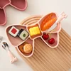 Baby Silicone Dining Plate Bowknot BPA Free Silicone Feeding Training Plate Bowl Kids Cartoon Little Bear Children Tableware 4