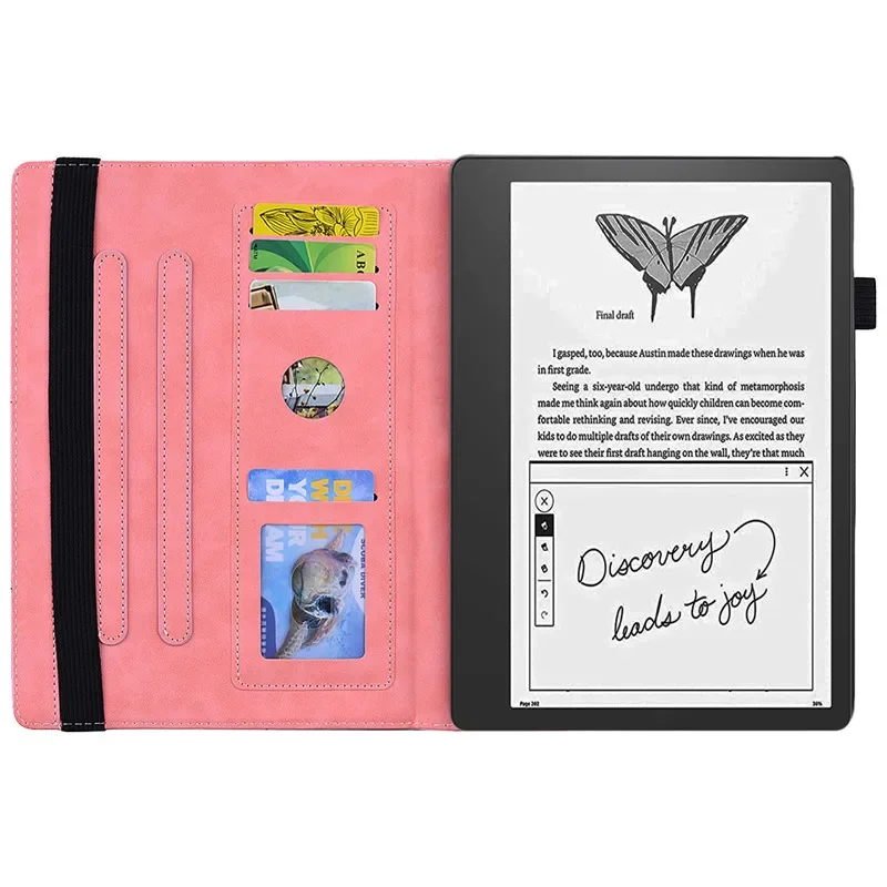 Carteira de Couro Capa para Kindle Scribe 3d Emboss Flower Case Funda Case 102 Pol pu - Imagem 3