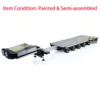 RC 9 Axles Metal Trailer Semi-assembled Extendible Trailers for 1/14 Remote Control Tractor Truck Car Models with LED Lights 4