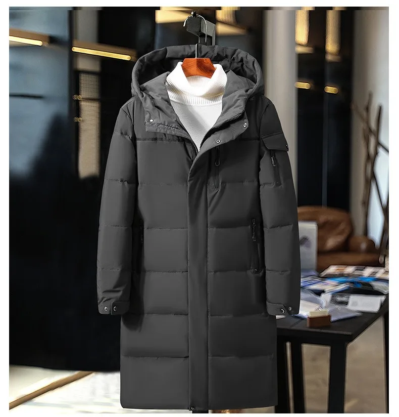 Winter Jackets Men Hooded Casual Long Down Cotton Thicker Warm Parkas Male Outwear Coats Size 5XL Parka Coat Overcoat Mens