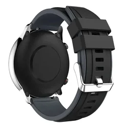 Premium 22mm Silicone Watch Strap Band - Versatile and Durable Bracelet Replacement for 22mm (Black Grey)