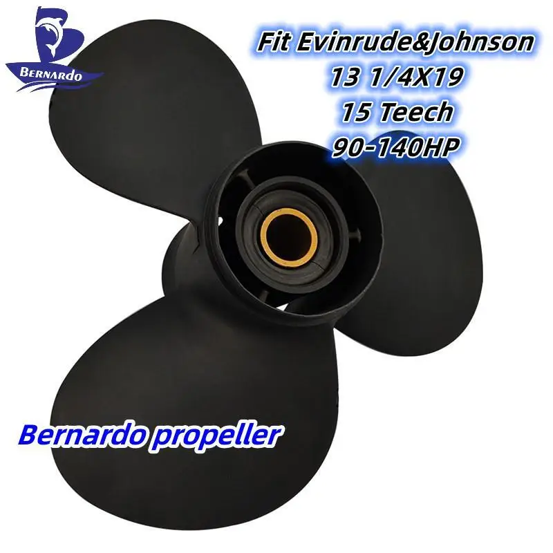 

Bernardo Boat Propeller 13 1/4x19 Fit Evinrude&Johnson Outboard Engine ETEC 90 115 140 HP Screw 3 Blade 15 Tooth Spline RH