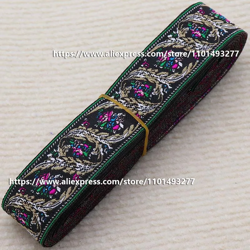 3.3cm 7 Yards Jacquard Ribbon Geometric Pattern Ethnic Lace Trim Embroidered Woven Webbing Tape For Clothing DIY Sewing Fabric