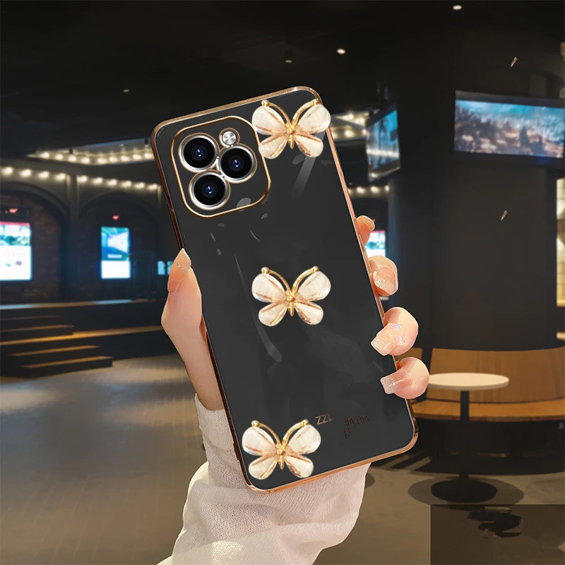 Custodia per telefono in silicone morbido e liscio a farfalla 3D per Xiaomi redmi 9 9A 9C 9T redmi9 k20 k30 k40 k50 pro redmi9c placcatura posteriore_voghion.com