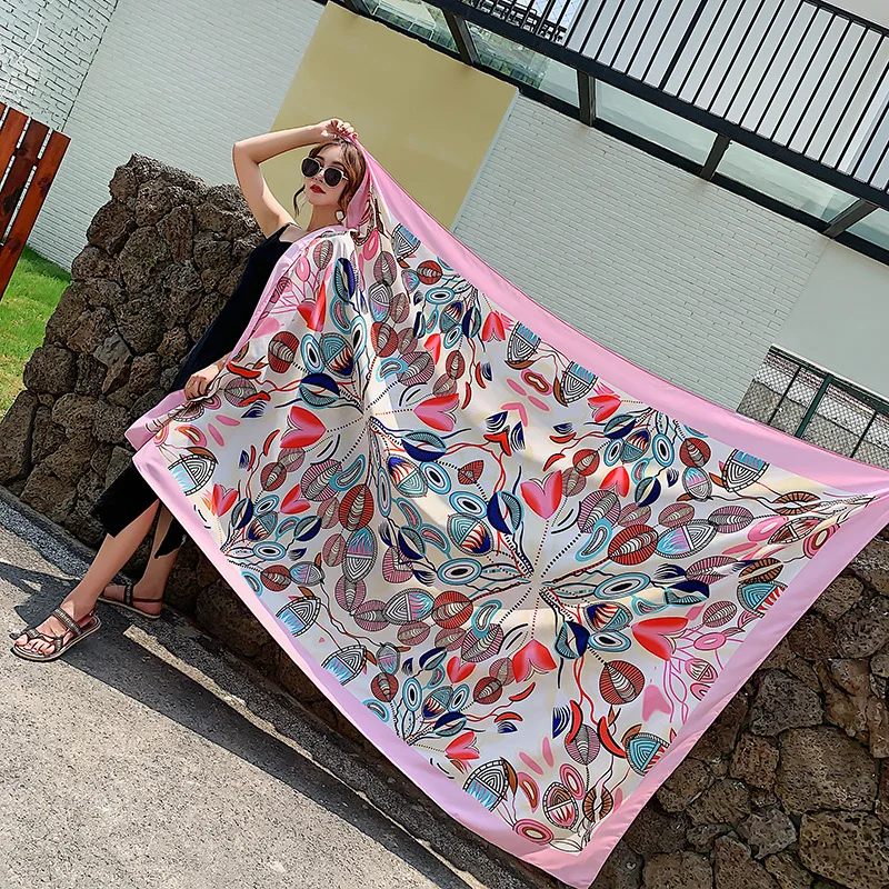 140x180cm Celebrity With The Same Cover-Ups Women Large Beach Dress Bikini Bathing Swimwear Sunburn Protection Sarong Wrap Scarf 6