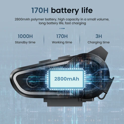 GEARELEC DK02 오토바이 헬멧 스테레오 헤드셋, 블루투스 핸즈프리 통화, IPX7 방수, 2800mAh, 3 색 주변 조명 3