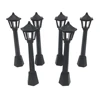 4Pcs Street Post Lights Model Railway Train Lamp Post Lights Miniature Village Pathway Lantern Post for DIY Dollhouse 5