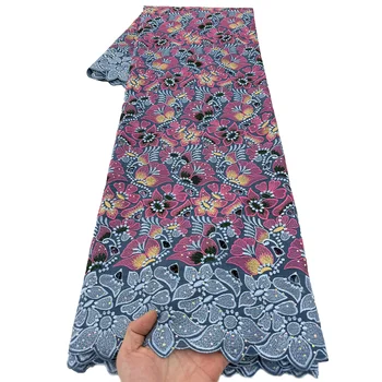 African Cotton Embroidered Lace Fabric 1