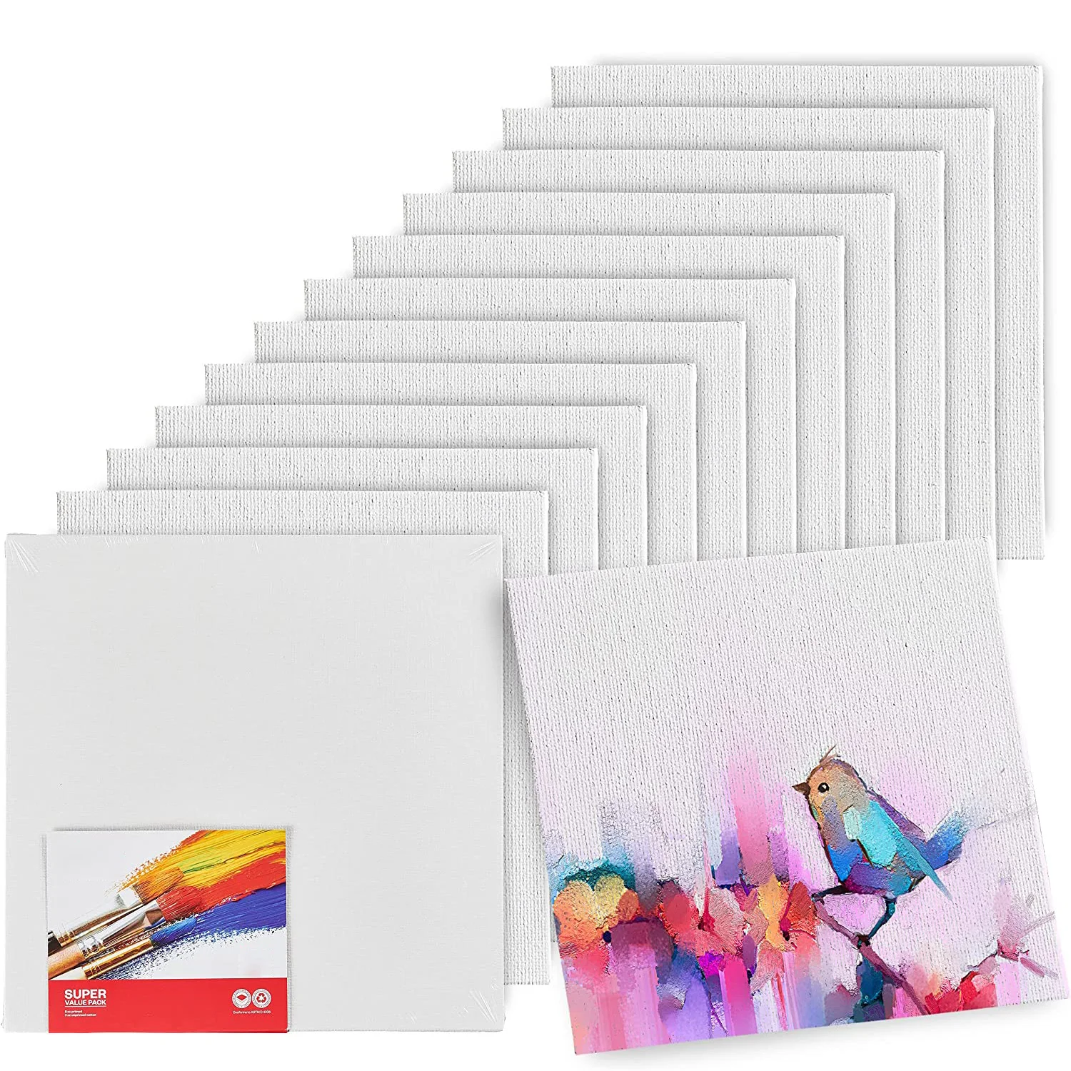 Lienzos para pintar, paquete de 4 tablas de lona blancas en blanco, paneles  artísticos de 100% algodón para pintura al óleo, acrílica y acuarela -  AliExpress