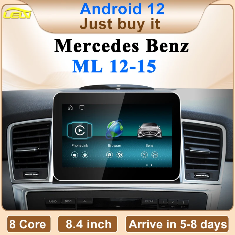 

8-ядерная Система Android 12, автомобильный видеоплеер Apple Carplay, навигация, мультимедийный экран для Mercedes Benz M Class W166 ML250 ML350