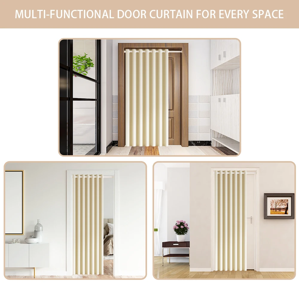 New Style Solid Color Magnetic Curtain Insulated Screen Door Curtains No-punch Indoor blackout For bedroom Living room Wardrobe 6
