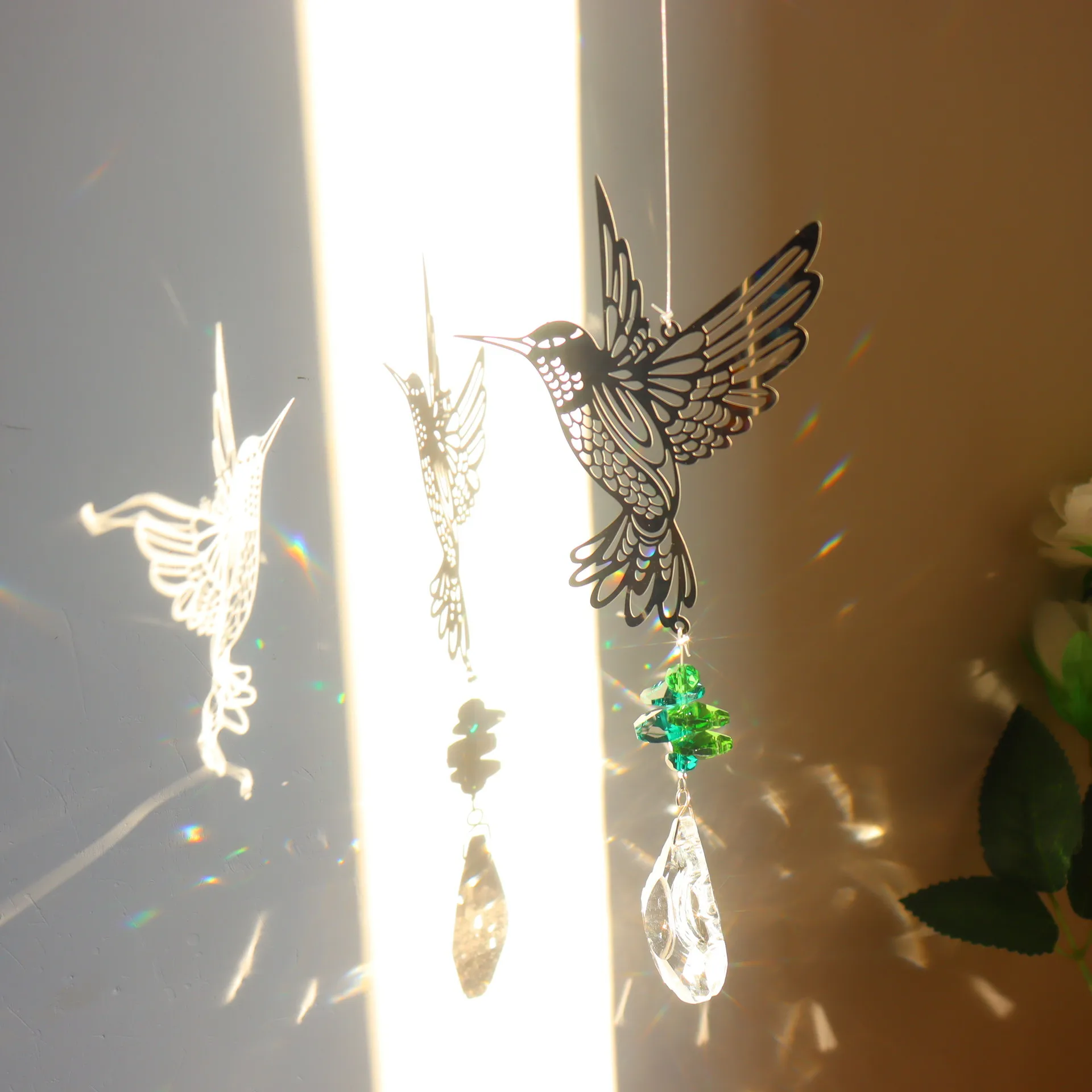 Tree of Life Suncatcher Crystal Rainbow Catcher Garden Decoration Rainbow Maker Silver Prism Window Pendant Xmas Gift New