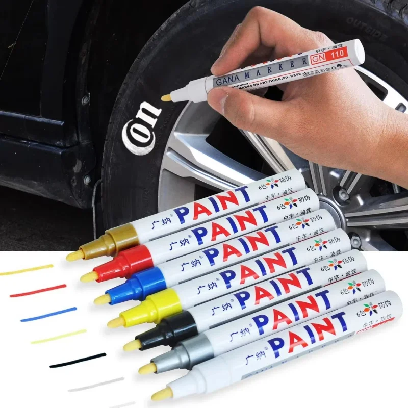 Paint pen 1/3/12pcs white waterproof car tyre oil-based set quick dry and permanent