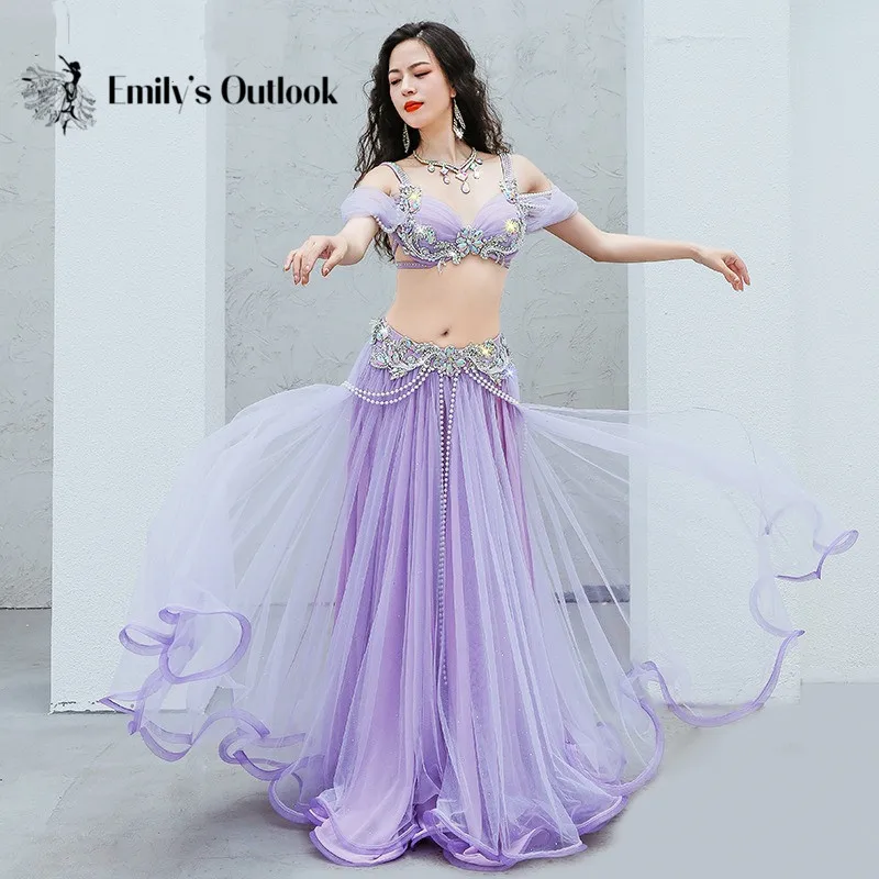 Belly Dance 2023 Luxury Competition Outfit Embroidery Beaded Bra