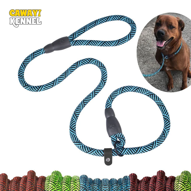 CAWAYI KENNEL Durable Dog Slip Rope Leash Adjustable Loop Collar