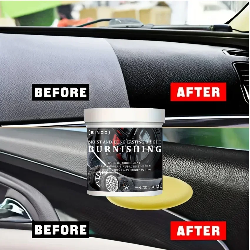 Tire Blackening Coating Wax-Hydrating Luster and Protection, Anti-Aging Tire Care Coating with Sponge Applicator