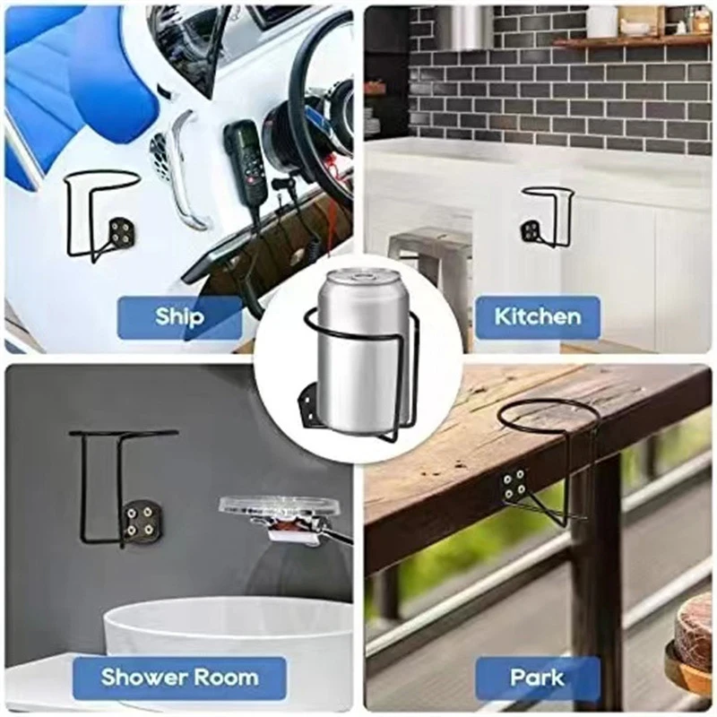 Universal Drink Holder Boat Ring Cup Holder Stainless Steel Black Wall Mounted Cup Drink Holders For Boat