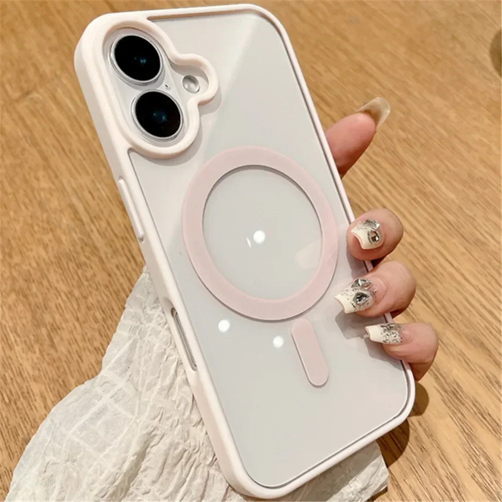 Clear Magnetic Wireless Charging Case with Fashionable Acrylic Design
