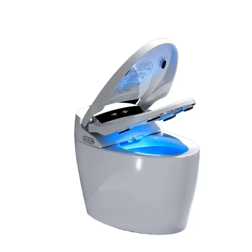 Smart Toilet, One Piece Bidet with Warm Water Sprayer, Foot Sensor Operation, Heated Bidet Seat and LED Display, Toilet Smart 6