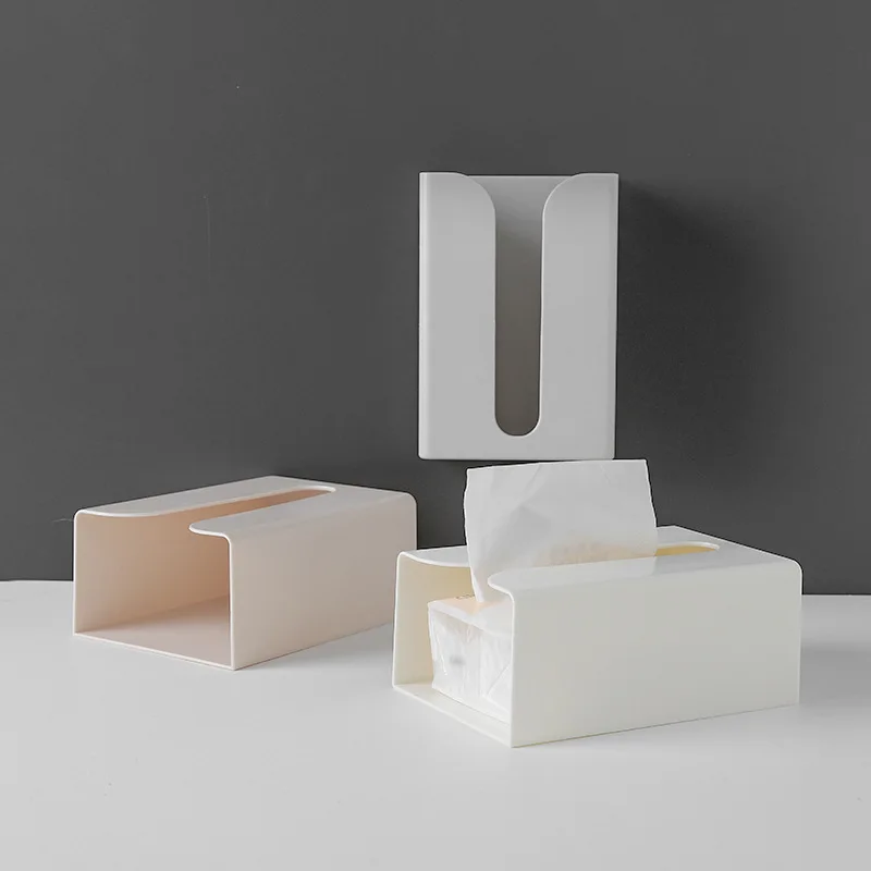 Tissue Box Toilet Paper Case Desktop Napkin Bathroom Wall Mounted