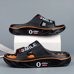 Summer Massage Slippers: Unisex Casual Indoor - Outdoor Soft Sandals - 36 - 37 (Black orange)