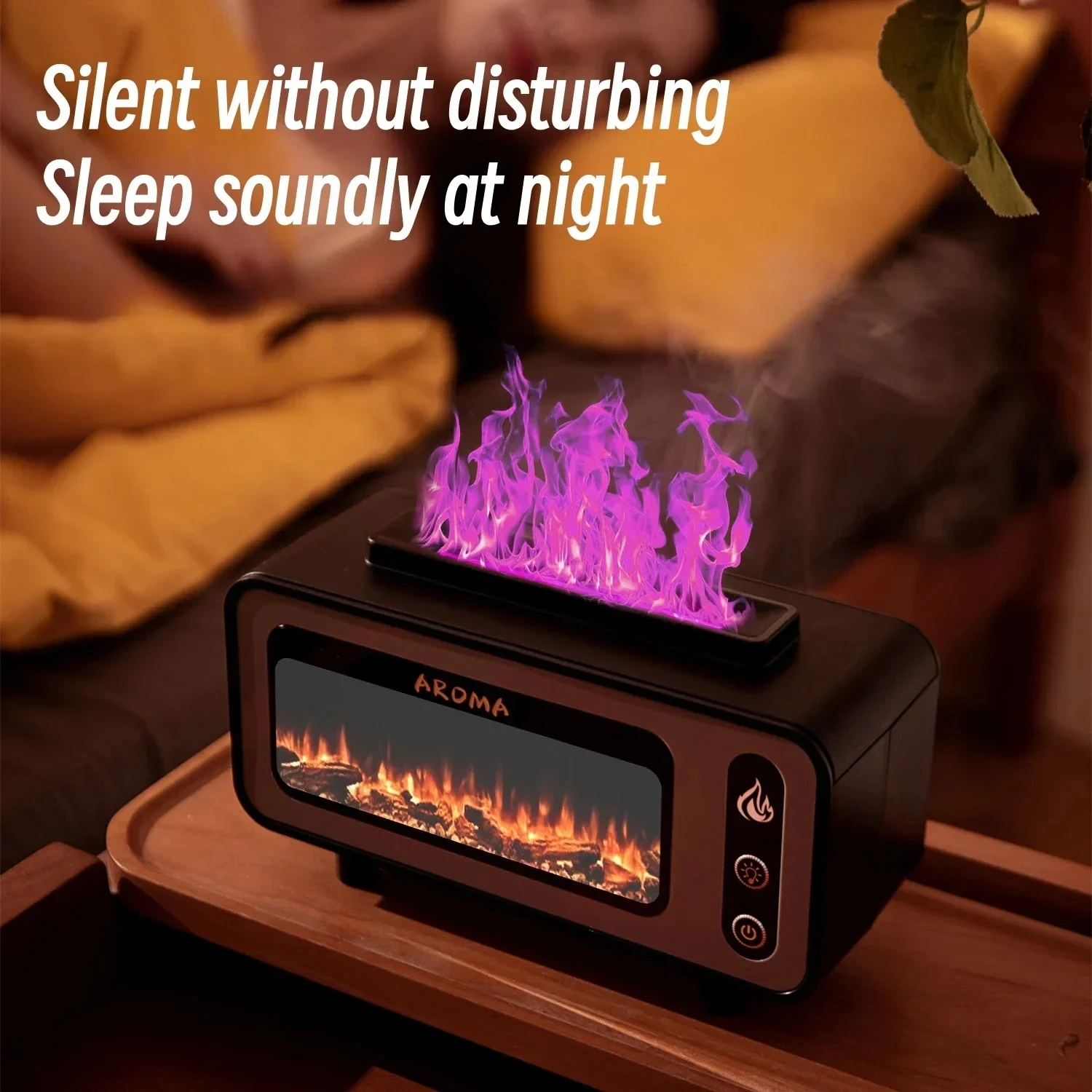 

7 Color Fireplace Flame Aromatherapy Air Humidifier USB Night Light Essential Oil Diffuser Home Ultrasonic Mist Aroma Diffuser