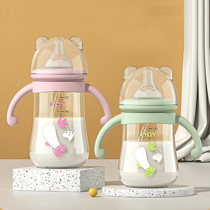 300ML Baby Bottle with Handle PP Bottle Water Cup Set Silicone Pacifier Large Capacity Multi-purpose Baby Feeding Supply water bottle milk bottle feeding bottle glass milk bottle baby feeding utensils