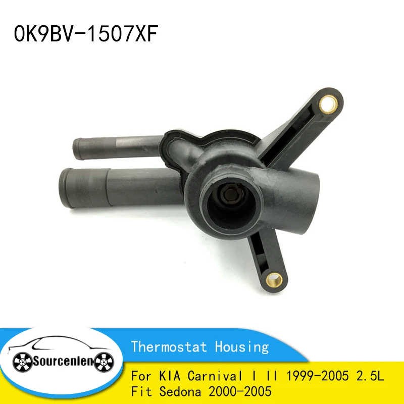 0K9BV-1507XF Engine Coolant Thermostat Housing For KIA Carnival I II 1999-2005 2.5L Fit Sedona 2000-2005 0K9BV-1507X 0K9BV1507XD