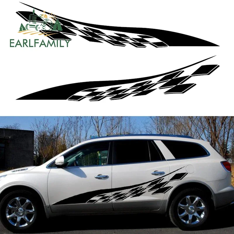 

EARLFAMILY 2 шт. флаг, летающий на ветру, клетчатые Красивые Крылья, автомобильные наклейки для прицепа, грузовика, двери, боковой Каяка, каноэ, Виниловая наклейка