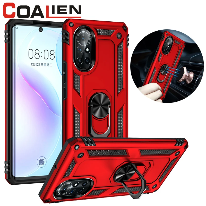 

Shockproof Phone Case For Huawei Nova 3e 5i 4e 7i 7SE 5T 8 8i 9 Ring Bracket Protection Cover For Huawei Mate 20X 30 40 Lite Pro