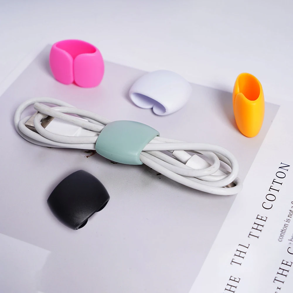 Cable Organizer 20/10 Pcs Charge Cable Protectors Travel Data Cord Clip Decoration Earphone Charging Cables Storage Buckle