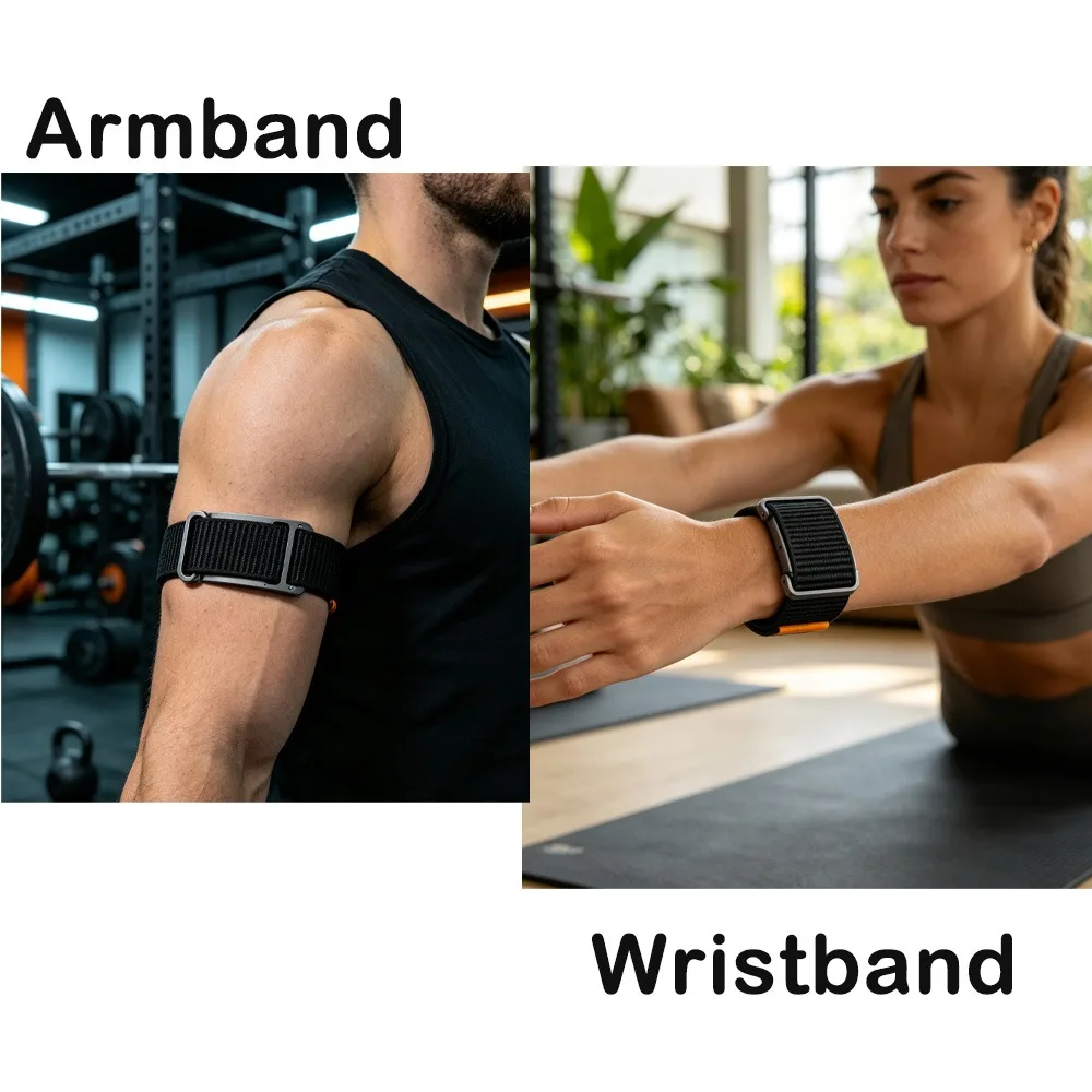 Nylon Woven Bicep Strap - Soft, Breathable Fitness Tracker Replacement Band (2-Pack)